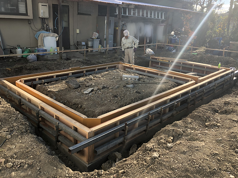 ガレージ新築工事（基礎工事）