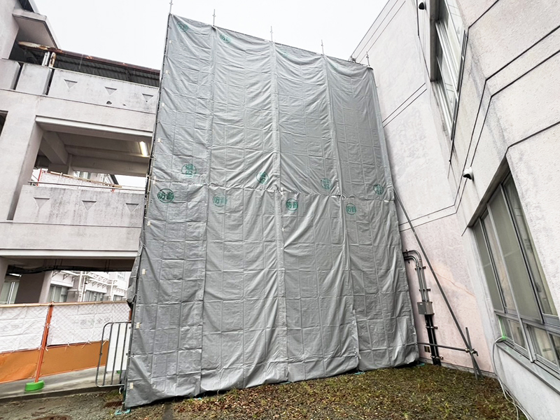 ゆりのき台中学校-外壁塗料アスベスト除去工事