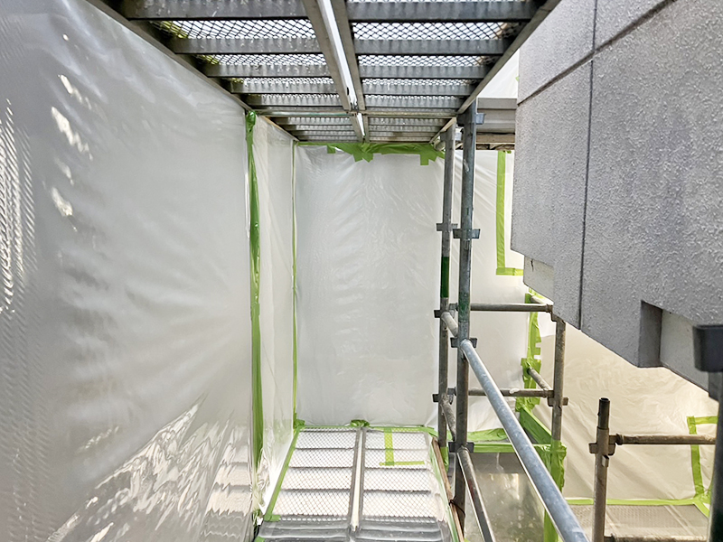 ゆりのき台中学校-外壁塗料アスベスト除去工事